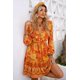 thumbnail image 2 of ABPHQTO Vestido Bohemio De Mujer Naranja Floral Latón Envejecido Abotonado, 2 of 5