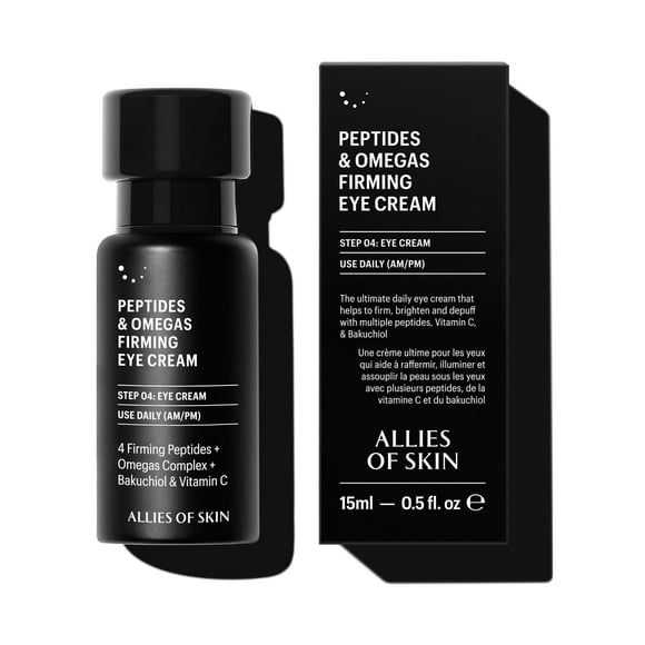 Crema para ojos Allies of Skin Peptides Reafirmante con Bakuchiol, 15 ml