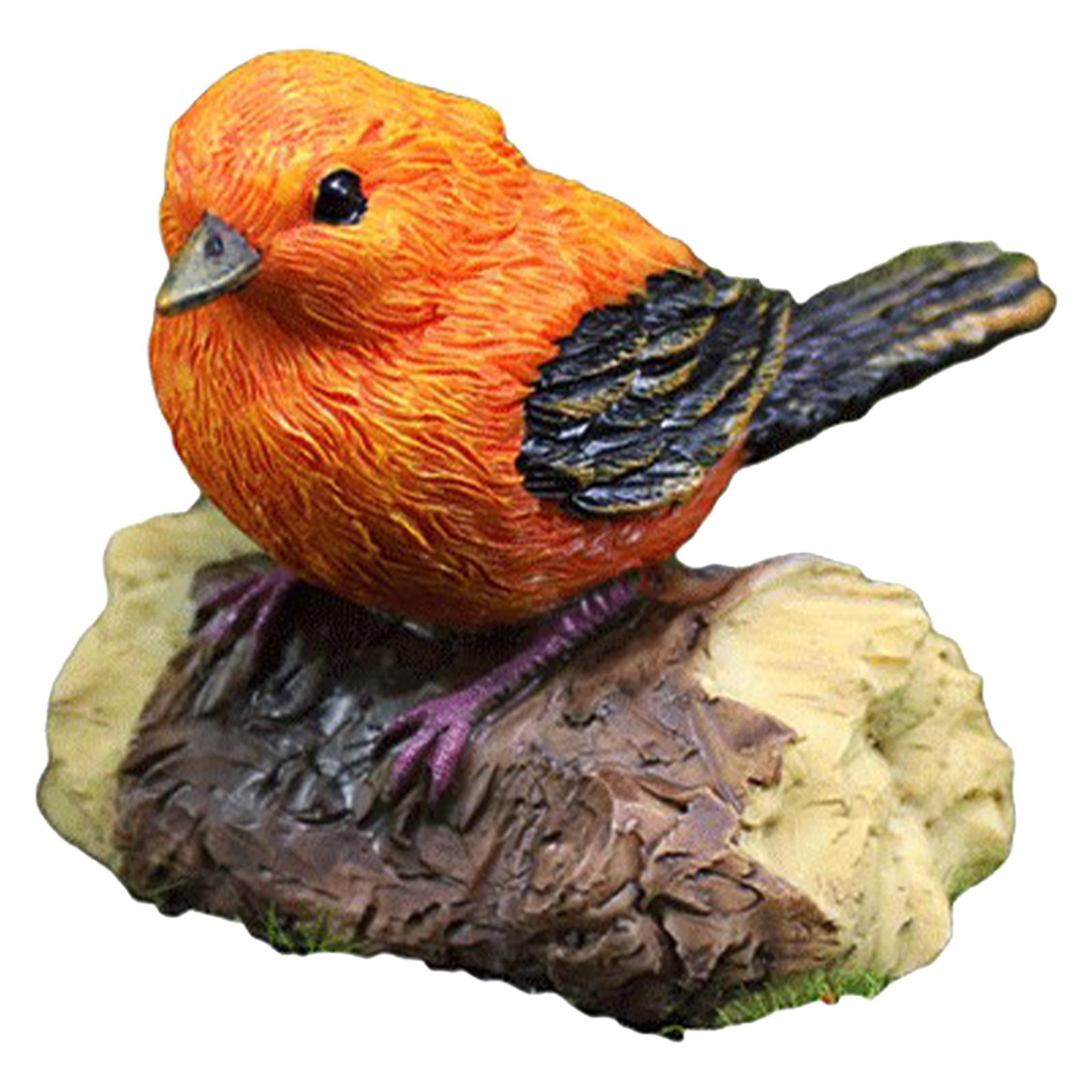 Handmade Plastic Artificial Bird Statue Garden Decor Puffin Bird Ornament 