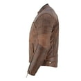 thumbnail image 7 of Men's Motorbike Leather Jacket Distress Zip Up Motorcycle Protection Jackets Antique Brown-40, 7 of 7