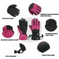 thumbnail image 5 of Kids Winter Warm Gloves Waterproof Ski Gloves Snow Thermal Gloves for Outdoor Sports Cold Weather Thick Warm Gloves for Boys and Girls Pink M, 5 of 5