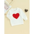 thumbnail image 4 of Musuos Baby Hoodie, 6 12 18 24M 3T Long Sleeve Crew Neck Sweatshirt Heart Sequins Fall Clothes for Girls Boys, 4 of 10