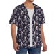 thumbnail image 2 of Balery Elegant ice skates snowflakes A Camisa Casual de Manga Corta con Botones para Hombre, Texturizada, Estilo Cubano, para Playa, Verano-Medium, 2 of 5