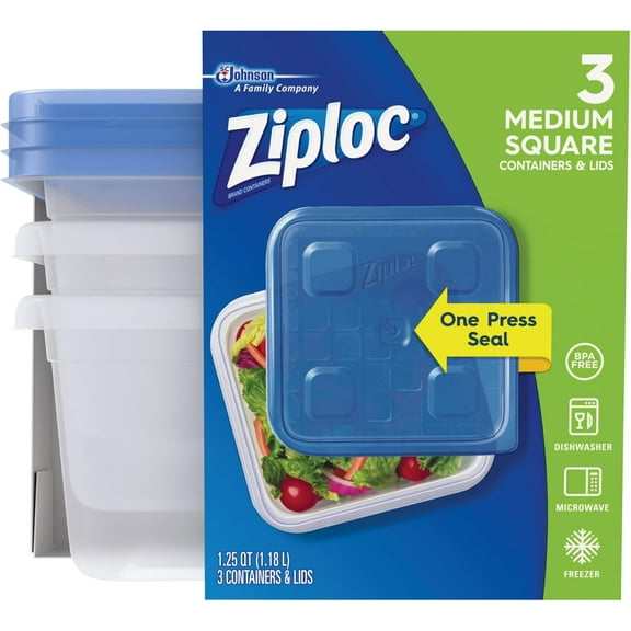Plastic Food Storage Container Set, Clear, Pack of 3