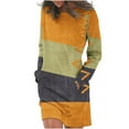 thumbnail image 2 of TopLLC Longues Robe à Manches à Col Rond Mode Femme Manches Longues Imprimé Col Rond Robe Longue pour Dames Sortie de Vacances Robe Femme en Liquidation, 2 of 5