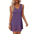 thumbnail image 4 of LIaqionyy Dresses for Women V Neck Sleeveless Lace Dress Elegant Summer Sundress Beach Vacation Outfits, 4 of 6