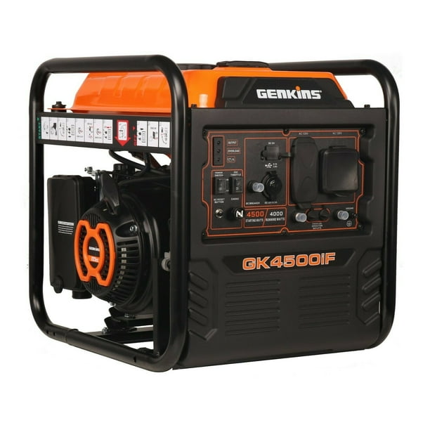 Genkins 4500 Watt Portable Inverter Generator Open Frame Reduce Noise
