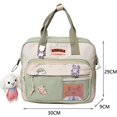 thumbnail image 4 of Mochila Kawaii Lindo Bolso De Mensajero Bolso De Mano De Lona Bandolera para Mujer Bolso Kawaii Ita con Accesorios Kawaii-Verde, 4 of 5