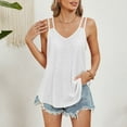thumbnail image 2 of Timegard Tank Tops for Women Eyelet V-Neck Comfy Backeless Sleeveless Beach Wear Casual Loose Shirts Tops, 2 of 7