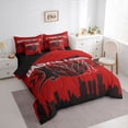 thumbnail image 3 of Manfei Est Sport Sleep Twin Bedding Sets 7-Piece, Cartoon Basketball Athlete Bedding Comforter Set, Teens Kids Boys Girls Reversible Sheet Sets, Maroon Black Microfiber Bedroom Decor, 3 of 7