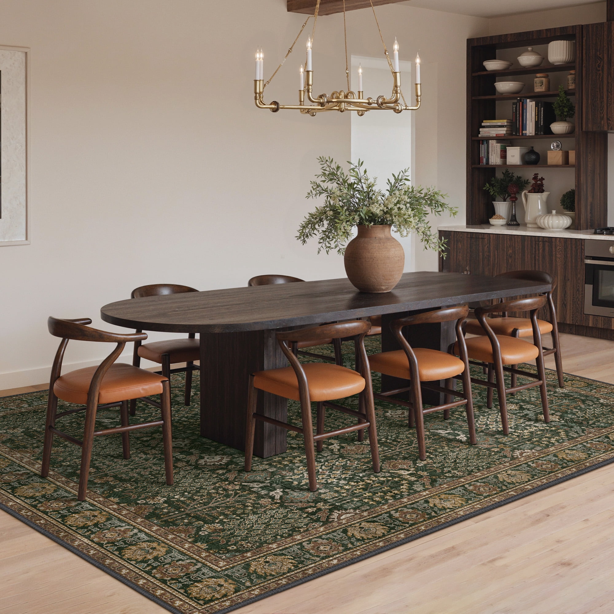 KUETH 8X10 Area Rugs Machine Washable Rugs for Living Room, Non Slip Throw Rug with Rubber Backing, Rug for Entryway、Bedroom、Kitchen、Floor and Dining Room