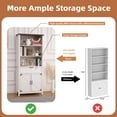 thumbnail image 3 of Kojooin 72 Inch Tall Bookshelf with Doors, 6-Tire Farmhouse Bookcase Floor Standing Bookshelves Display Cabinet with Drawer and Adjustable Shelves for Study, Living Room, Bedroom, White, 3 of 7