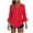 Red, variant on Edvintorg Womens Tops Polka Dot Flare 3/4 Sleeve Loose Top Fashion V Neck Casual Button Down Shirt Women's Clothing Red M
