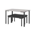 thumbnail image 1 of Kitchen Table and 2 Dining Benches Set, 3 Piece Dining Table Set for 4, Space-Saving Dinette for Kitchen, 1 of 8