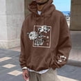 thumbnail image 1 of MHFRRA Sudadera con Capucha y Estampado Floral para Hombre, Informal, con Cordón y Manga Larga Café, 1 of 4