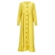 thumbnail image 5 of Vestido largo de algodón y lino para tallas grandes, estilo musulmán - Vestido informal retro con cuello redondo y volantes en el bajo, 5 of 8