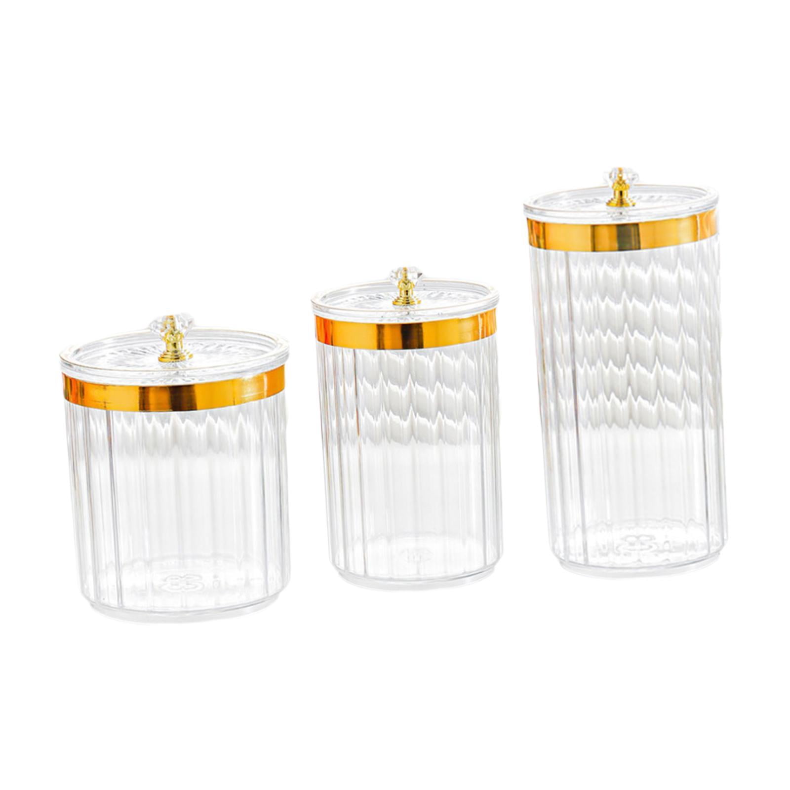 3 Pcs Food Storage Jars with Lids Sugar Container Nuts Organizer Clear PP Material for Pantry Organization