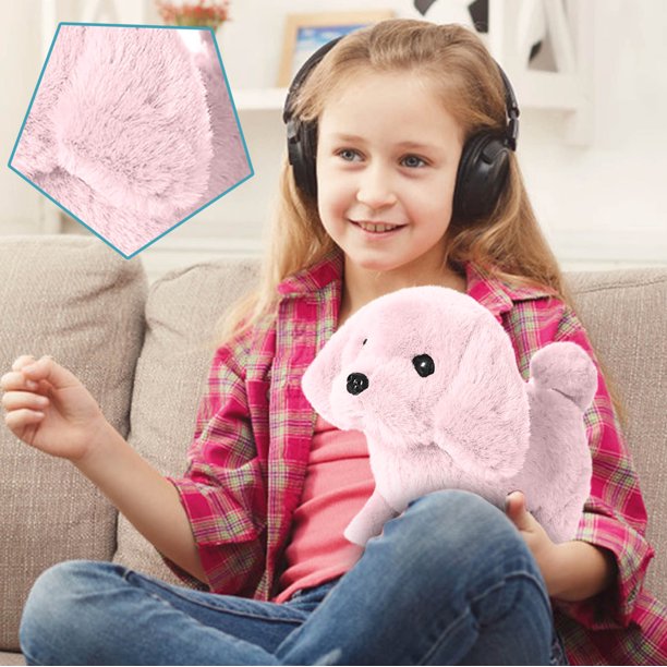 Plush Toy Puppy Electronic Interactive Pet Dog Walking, Barking, Tail Wagging, Stretching