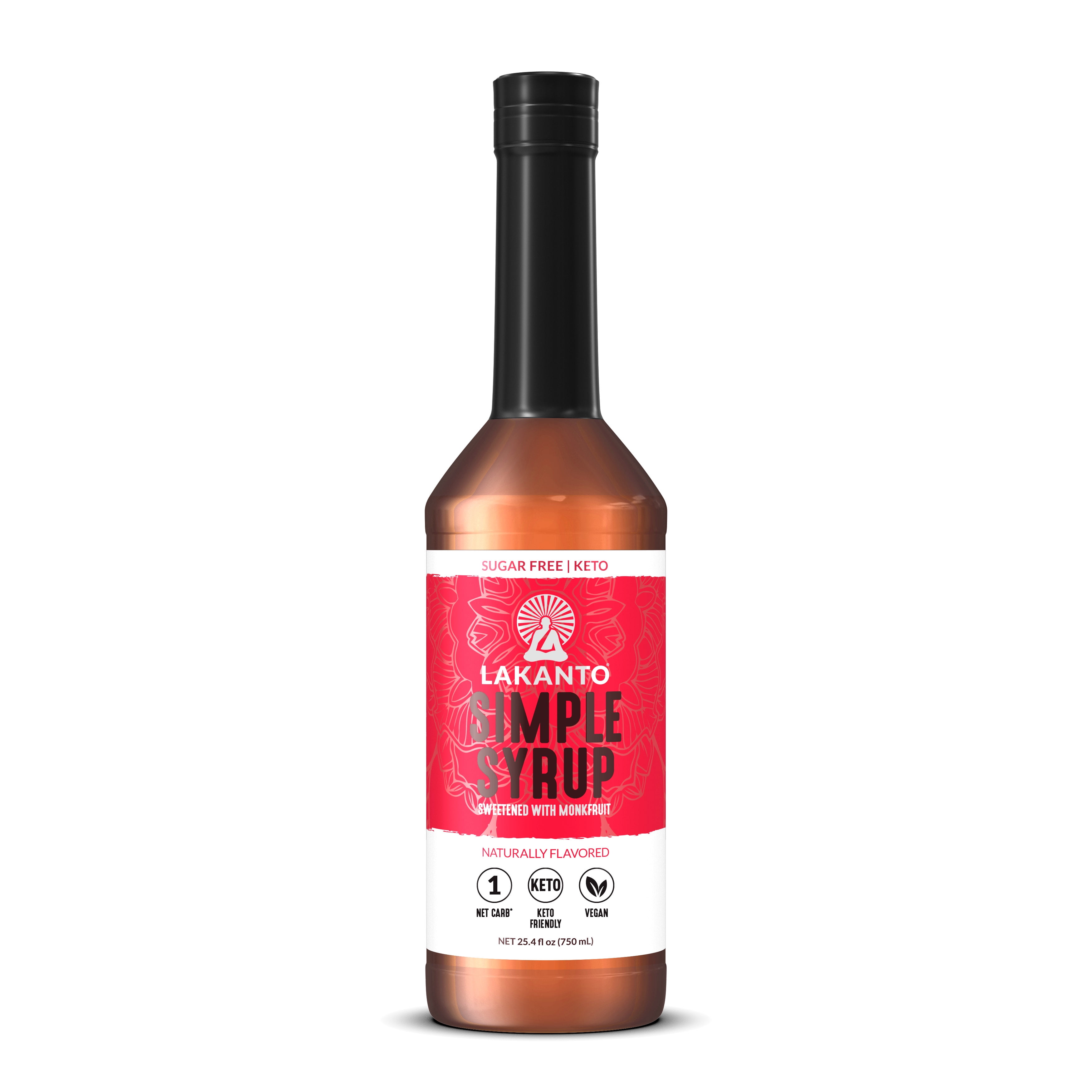 Lakanto Sugar Free Simple Flavoring Syrup Sweetened With Monk Fruit Sweetener Perfect For Coffee Cocktails Snow Cones Sodas Other Drinks Keto Diet Friendly 1g Net Carb Vegan Original 25 4 Walmart Com