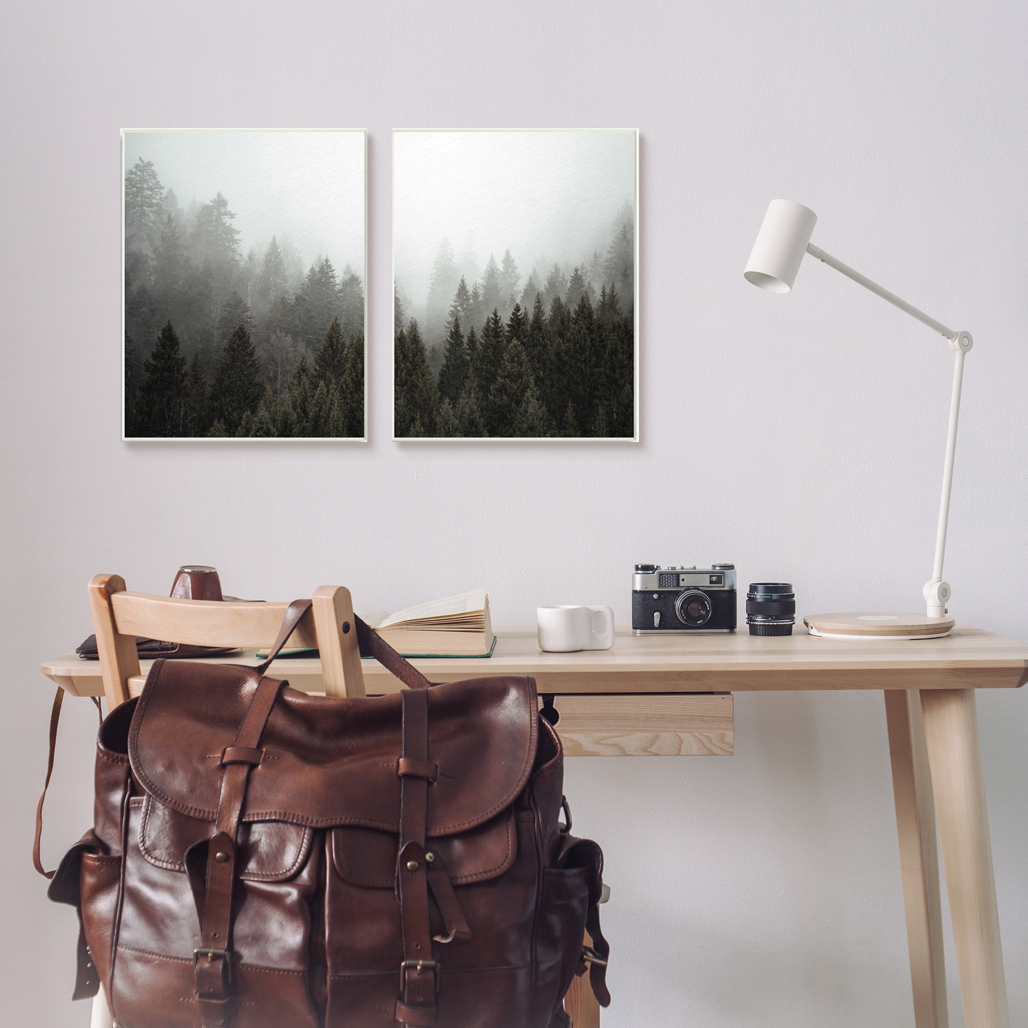 Stupell Industries Serene Mountainous Forest Trees Nature Hazy Sky Wood Wall Art, 13 x 19, Design by Kim Allen