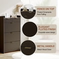 thumbnail image 4 of Fluted Shoe Storage Cabinet, Narrow Shoe Organizer with 3 Flip Drawers & 2 Drawer, Wooden Shoe Rack for Entryway, Hallway, Curved Profile Design, 4 of 9
