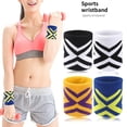 thumbnail image 4 of 1 Pair Workout Wrist Band Absorbent Sweatbands Sports Wristband for Football, 4 of 9