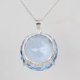 thumbnail image 3 of GEMHUB Round Shape Blue Topaz Gemstone Pendant 14.80 Gram Fine Solid 925 Silver Pendant, 3 of 4