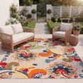 thumbnail image 4 of SAFAVIEH Cabana Lowell Floral Indoor/Outdoor Area Rug, Ivory/Blue, 6'7" x 9', 4 of 15