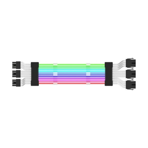 PC Case PSU Extension RGB Cable 24Pin PCI-E GPU 8PinX2,8PinX3 Neon-Color Line ARGB Streamer Transfer Adapter M/B 5V3P