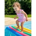 thumbnail image 3 of BemeyourBBs Western Toddler Baby Girl Swimsuit Infant Bathing Suit Summer One Piece Swimwear Cow Bow Watermelon Sleeveless Tie up Straps Ruffle Trim Decor Cute Skirted Beachwear, 3 of 9