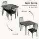 thumbnail image 4 of QinaQin Juego de comedor de 2 piezas, mesa de vidrio negro ahorradora de espacio con 2 sillas acolchadas en PU, ideal para cocina o comedor pequeño, 4 of 8
