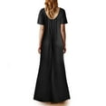 thumbnail image 5 of UPPADA Women's Wedding Guest Evening Party Maxi Dress Plus Size Cocktail Dresses V Neck A-Line Elastic High Waist Dress Pleated Chiffon Maxi Plus Size Formal Dresses Black,XXXXXL, 5 of 6
