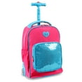 thumbnail image 3 of J World Girls Sparkle 15" Kids Rolling Backpack For School And Travel, Pink, 3 of 11