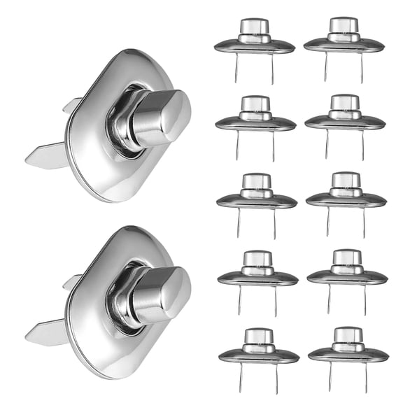 Amosfun 12Pcs Purse Turn Lock Clasps Silver Iron Durable Bag Closure for Handbag