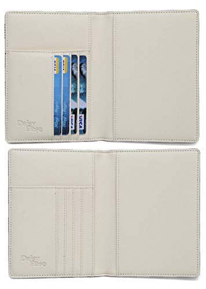 Daisy Rose Luxury Passport Holder Cover Case | PU Vegan Leather RFID Travel Organizer Card Holder (Cream) - image 5 of 6