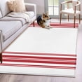 thumbnail image 2 of Rectangle Rug 3x5Ft Farmhouse Red Stripes Soft Indoor Throw Rugs Carpets for Living Dining Bedroom Kids Room Non-Slip Playroom Crawl Rug Floor Mats White, 2 of 9