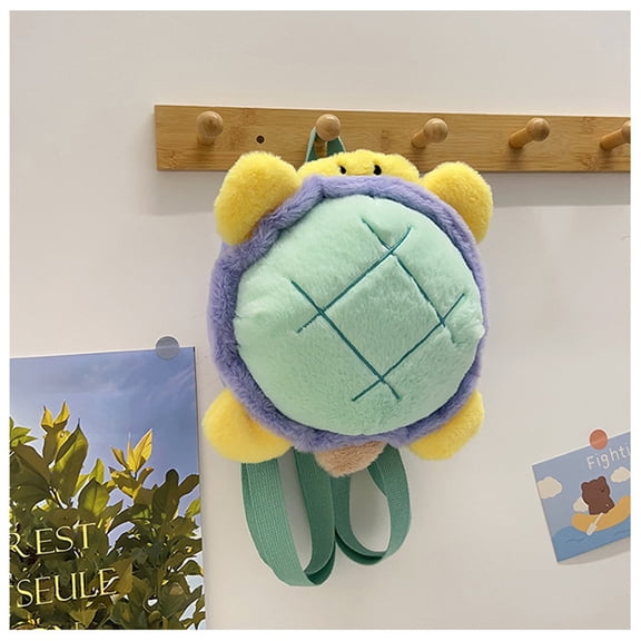 Cute Sea Turtle Plush Backpack For Teens & S, Soft Stuffed Animal School Bag, Casual Travel Daypack With Adjustable Straps, Fun Plush Toy Shoulder Bag
