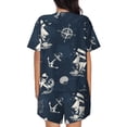 thumbnail image 6 of Haiem Vintage Marine Pattern Pajama Set for Women 2 Piece Lounge Set Short Sleeve Tops and Shorts Soft Sleepwear-X-Large, 6 of 7