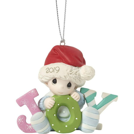 Precious Moments Baby's First Christmas 2019 Dated Bisque Porcelain Boy 191006 Ornament, One Size,