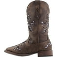 thumbnail image 4 of Roper Womens Riley Glitz Tooled Inlay Snip Toe Cowboy Mid Calf Boots, 4 of 7
