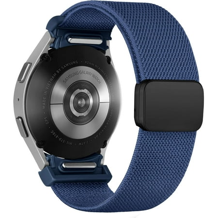 Magnetic Elastic Bands Compatible with Samsung Galaxy Watch 7/6/5/4/FE 40m 44mm/Galaxy Watch 6 Classic 43 47mm/Watch 5 Pro 45mm/Watch 4 Classic 42 46mm, 20mm One Click No Gap Stretchy Nylon Wristband