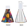 thumbnail image 3 of Yayeee Kitchen Hanging Hand Towels Set of 2 with Loop Bathroom Absorbent Tie Towel, Futuristic Circles, 3 of 7
