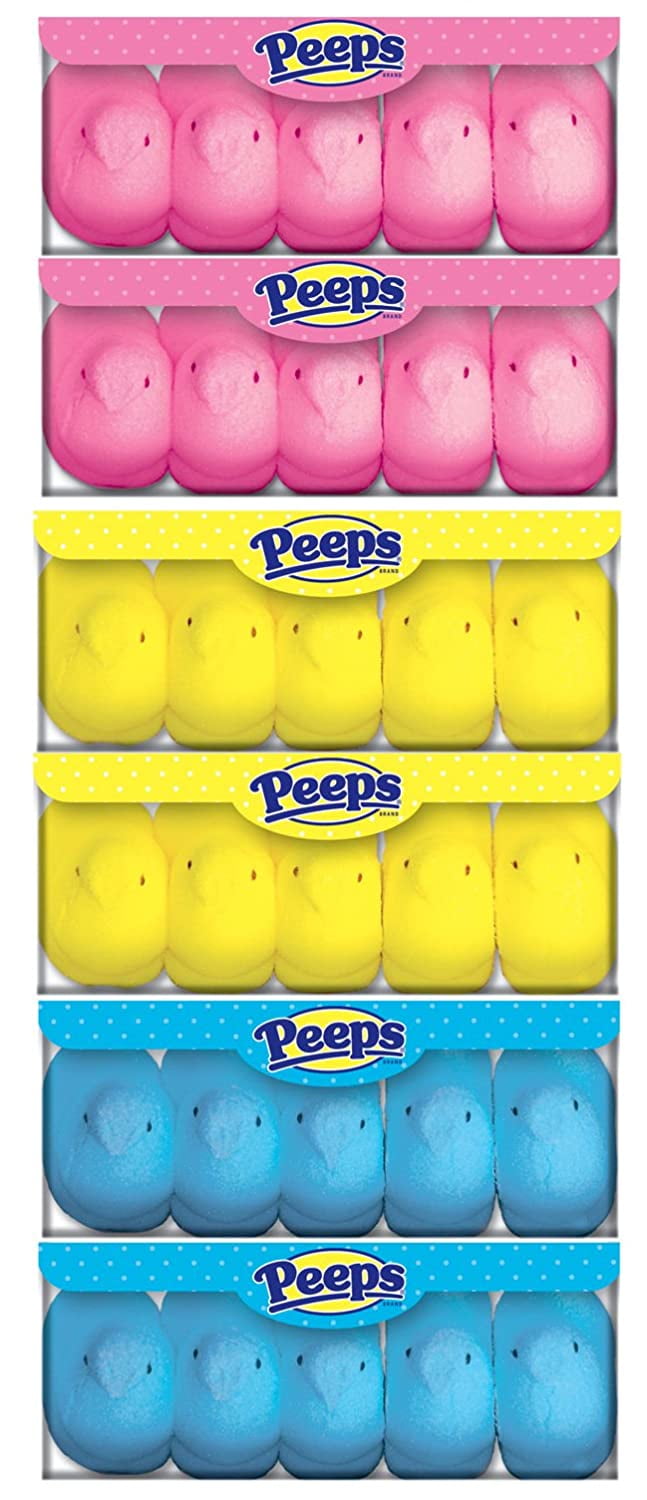 Easter Marshmallow Chicks Peeps Variety Pack 3 Ct. - 30 Chickens Total