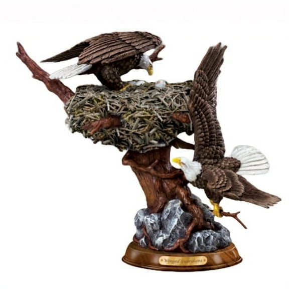 The Bradford Exchange Bald Eagle Sculpture Protectors of the Nest - Winged Guardians 10-inches