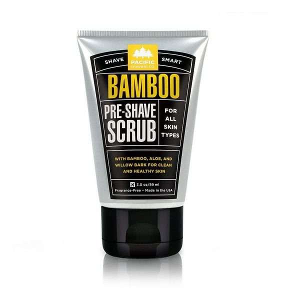 Pacific Shaving Company Bamboo Pre-Shave Scrub for Men & Women, All Skin Types, 1-Pack, 3.4 oz.