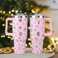 thumbnail image 6 of Christmas Tumbler 40oz Pink Snowflake Tumbler with Lid and Straw Xmas Insulated Cup Coffee Mug Christmas Gifts for Women Men, 6 of 6