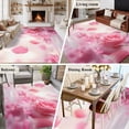 thumbnail image 5 of 5'x8' Area Rugs, Pink Rose Fantasy Indoor Outdoor Area Rug for Living Room Bedroom, Elegance Floral Romantic Reflection Washable Bathroom Rugs Kitchen Floor Carpet Mats Home Decor Aesthetic, 5 of 8