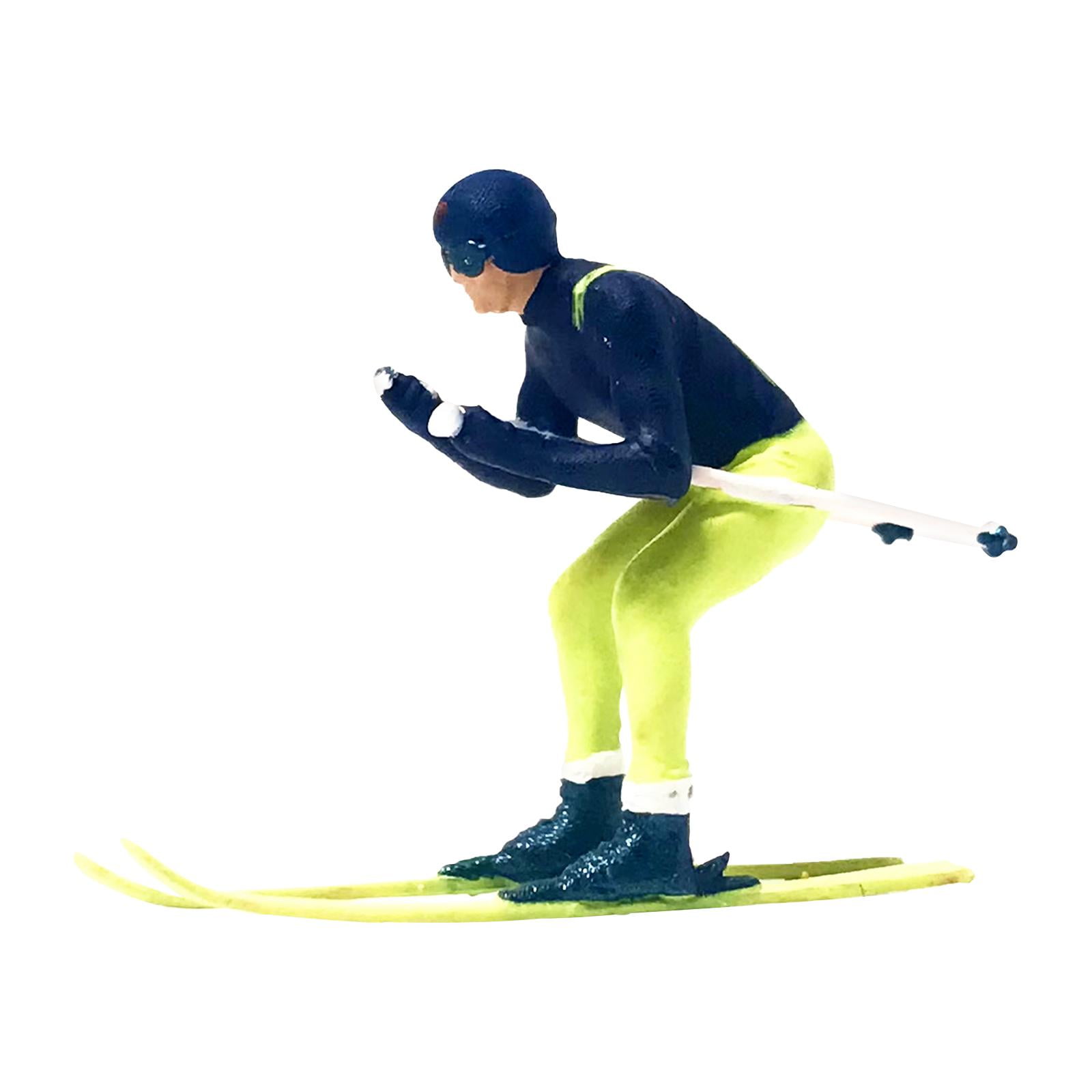 Lot of 3 Aluminum Miniature Skiers. Figurines. Skiing, Winter Sports, 