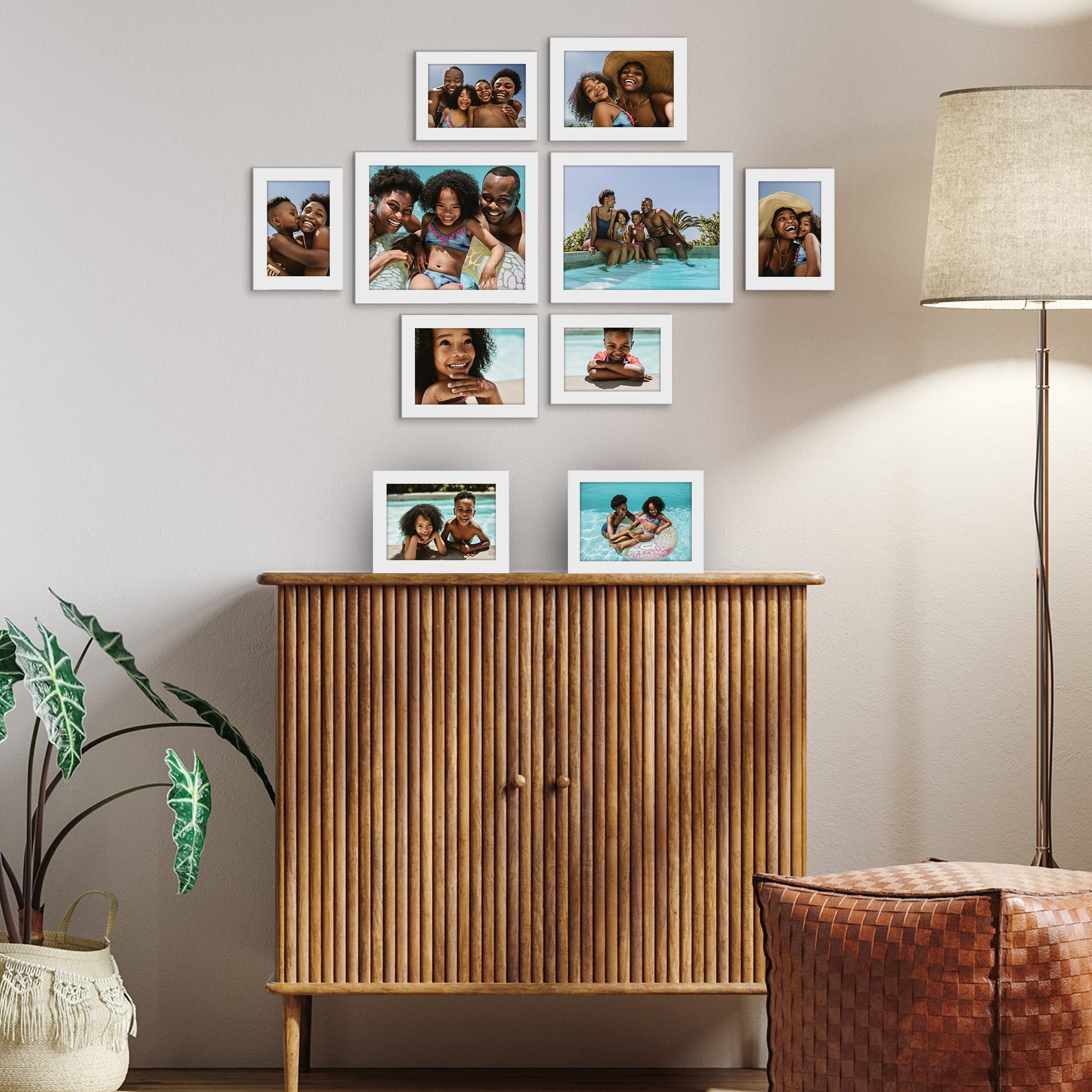 Americanflat 10 Pack Picture Frame with Shatter-Resistant Glass 8x10, 5x7, 4x6 Gallery Wall Signature - White