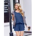 thumbnail image 5 of Carlikeit Casual Women Lounge Set 2026 2 Piece Summer Short Outfit Crewneck Top and Drawstring Shorts Matching Set for Daily Wear Travel, 5 of 12